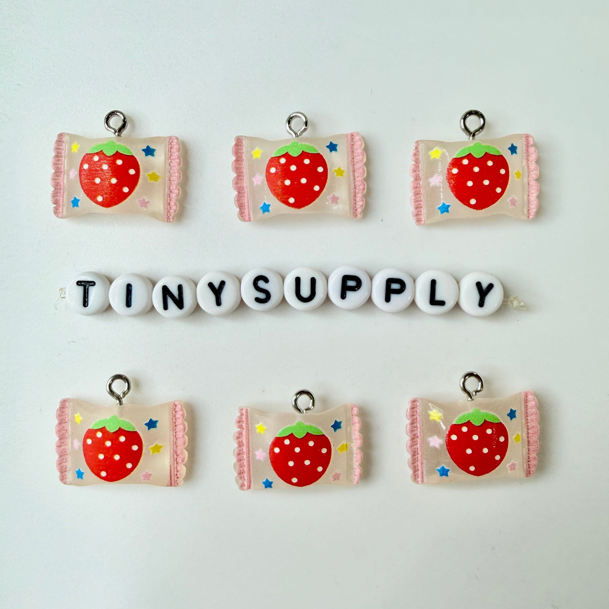 13MM x 20MM Transparent Matte Carrot, Strawberry, Bunny Wrapped Candy Charm