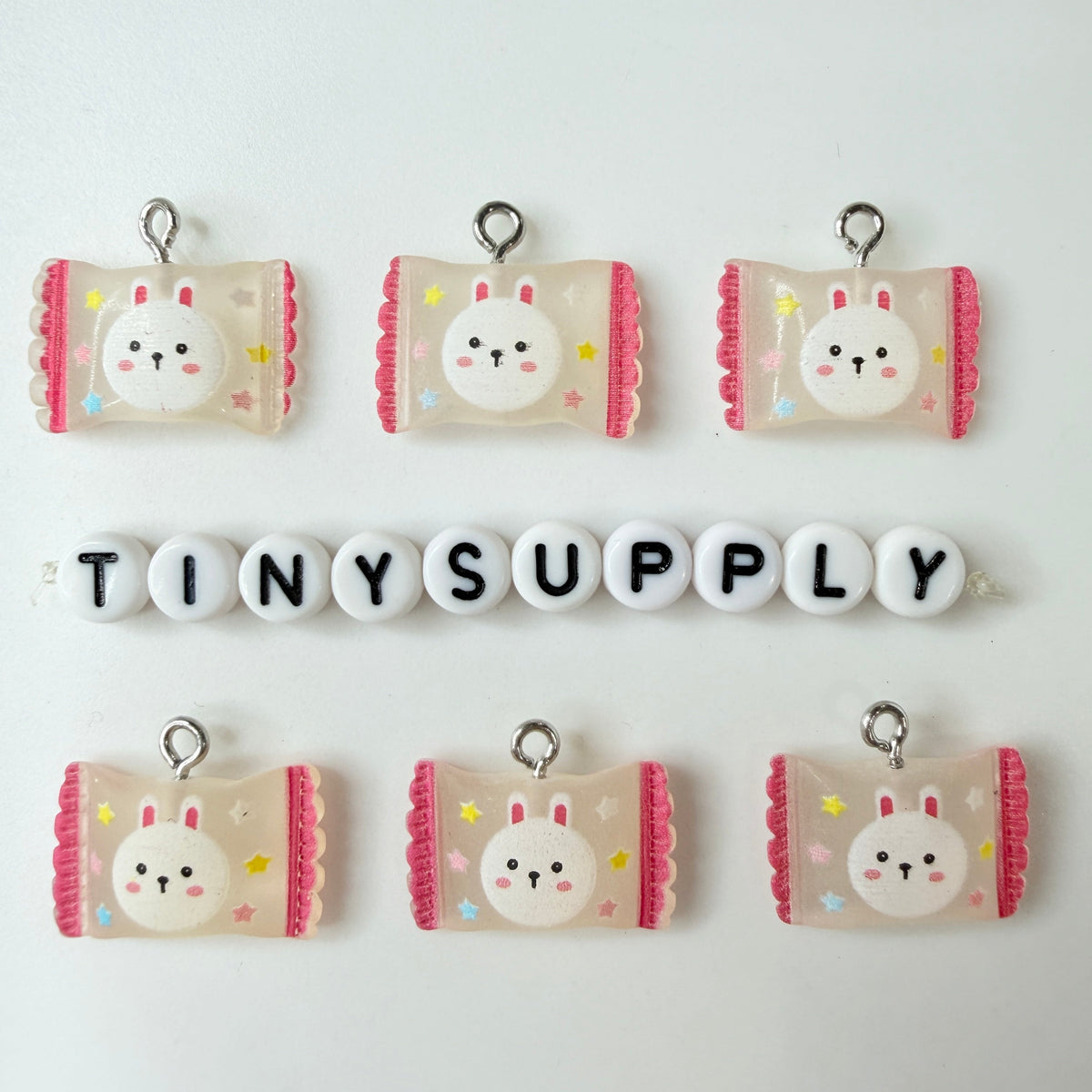 13MM x 20MM Transparent Matte Carrot, Strawberry, Bunny Wrapped Candy Charm
