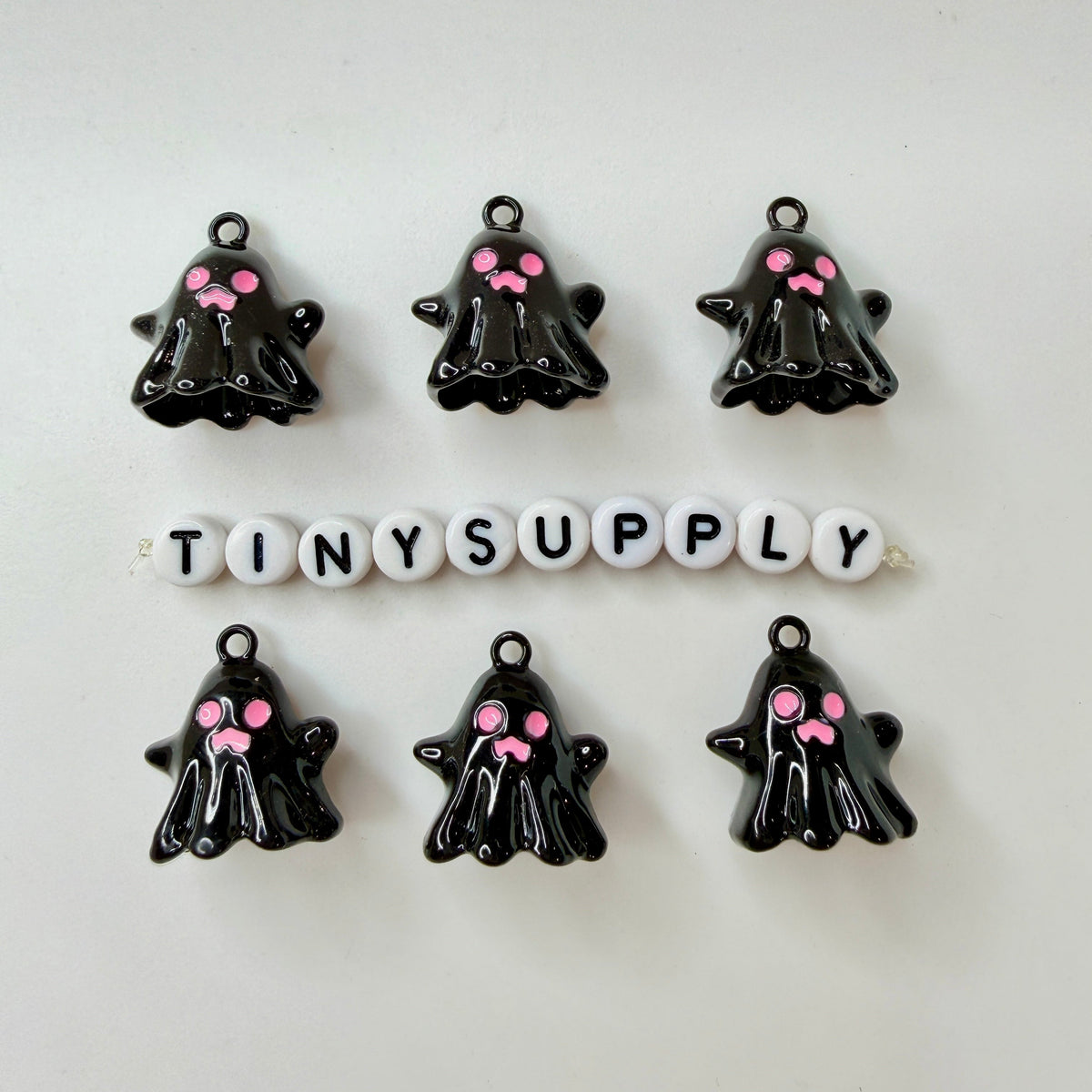 Boo-gie Faux Pearl Ghost Theme Enamel Coated Metal Charms