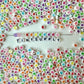 7MM White Flat Round Acrylic with Hashtag, Pound Sign Symbol Beads