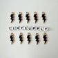 Lightning Bolt Enamel Zinc Alloy Charm (21mm x 7mm, Hole: 2mm)