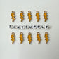 Lightning Bolt Enamel Zinc Alloy Charm (21mm x 7mm, Hole: 2mm)