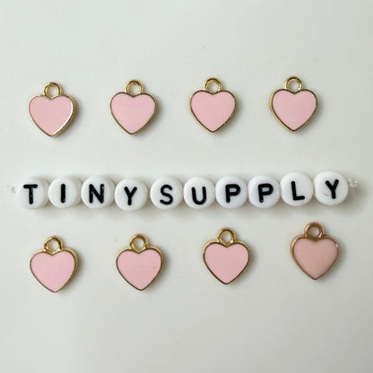 12MM Gold Plated Enamel Heart Charms (Multiple Colors)