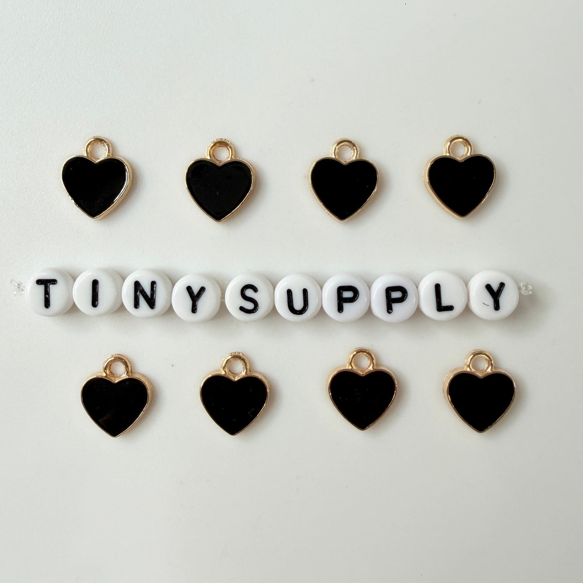 12MM Gold Plated Enamel Heart Charms (Multiple Colors)
