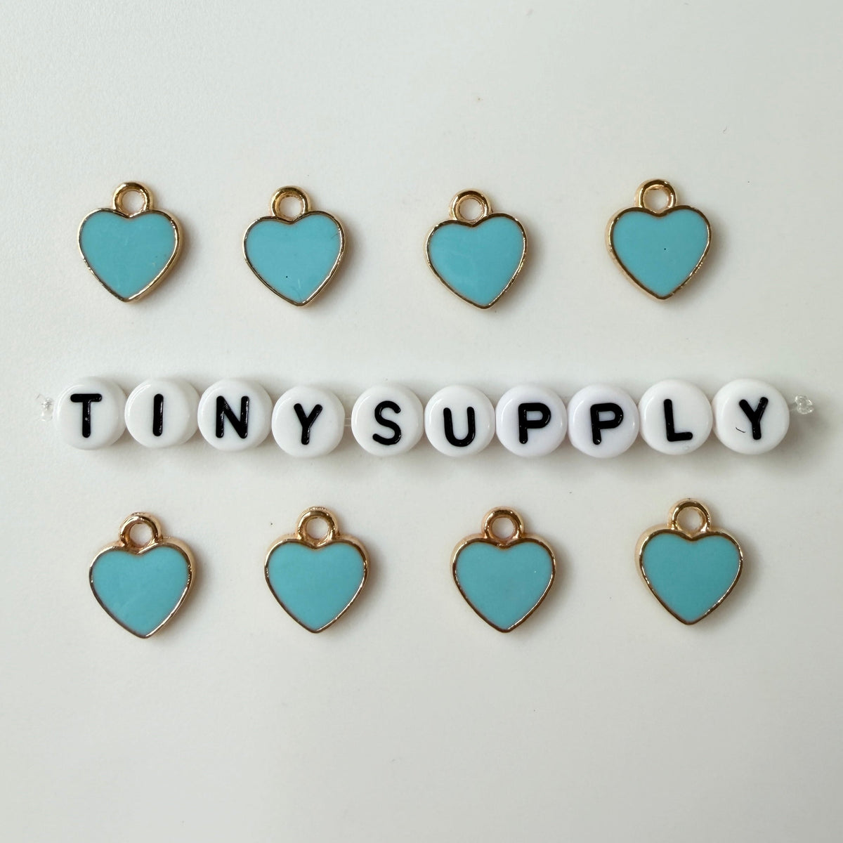12MM Gold Plated Enamel Heart Charms (Multiple Colors)
