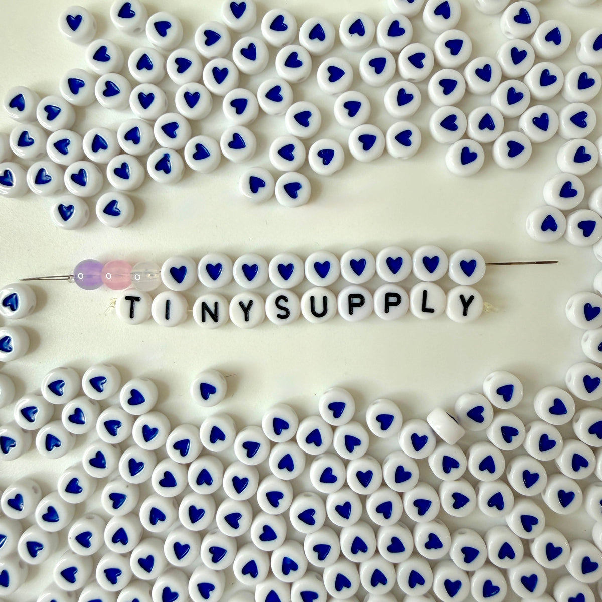 7MM Rainbow Mixed Color Acrylic Flat Round Heart Beads