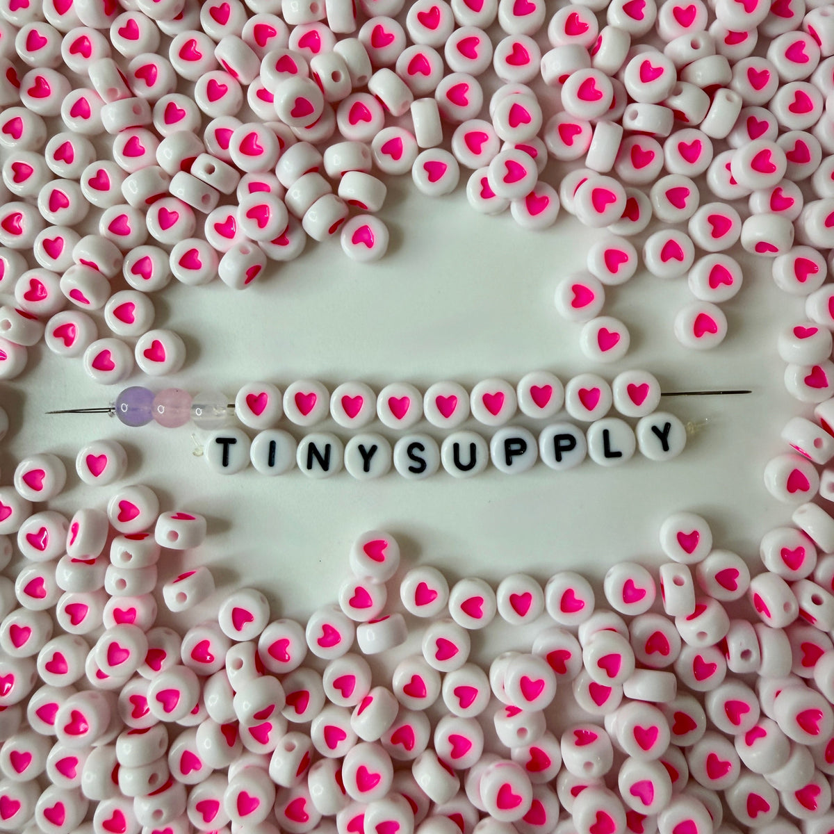 7MM Rainbow Mixed Color Acrylic Flat Round Heart Beads