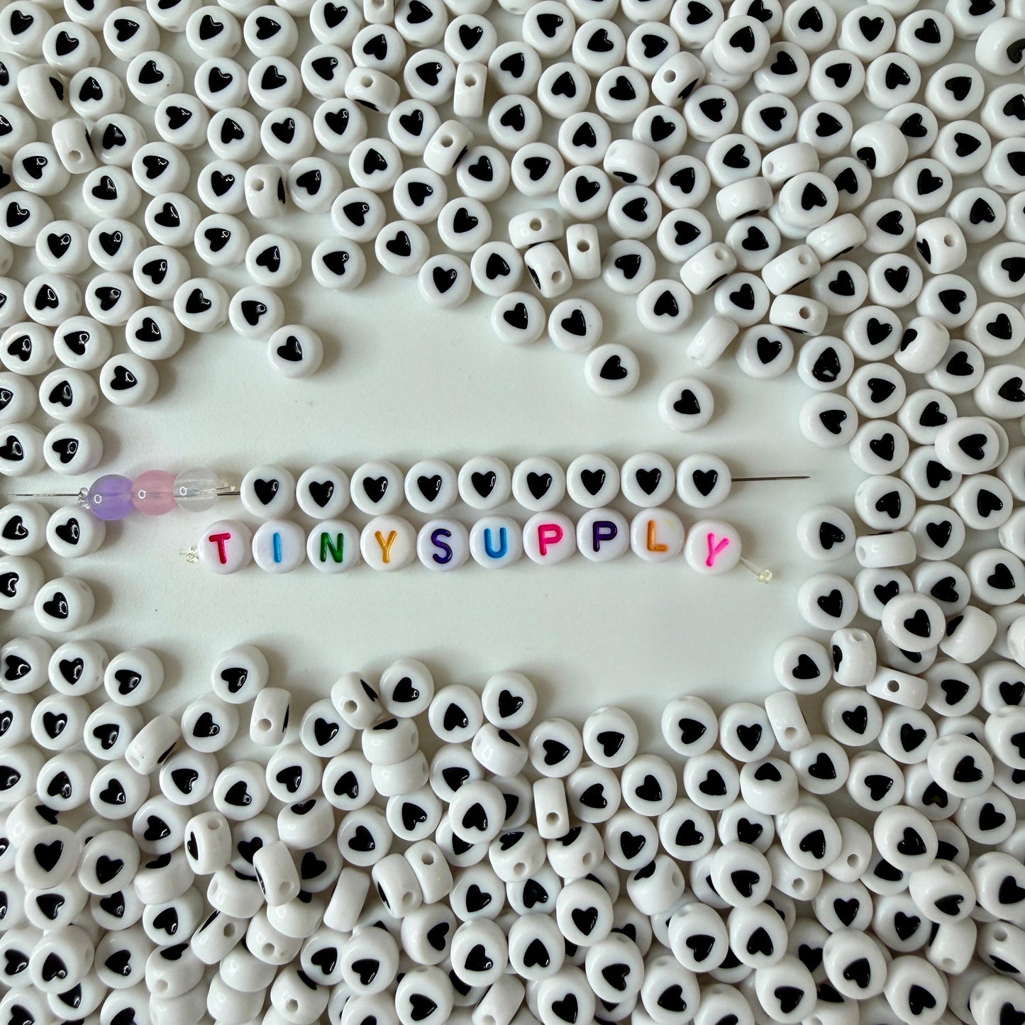 7MM Rainbow Mixed Color Acrylic Flat Round Heart Beads