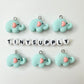 Bunny, Elephant, Flower, Frog, and Duck Charms