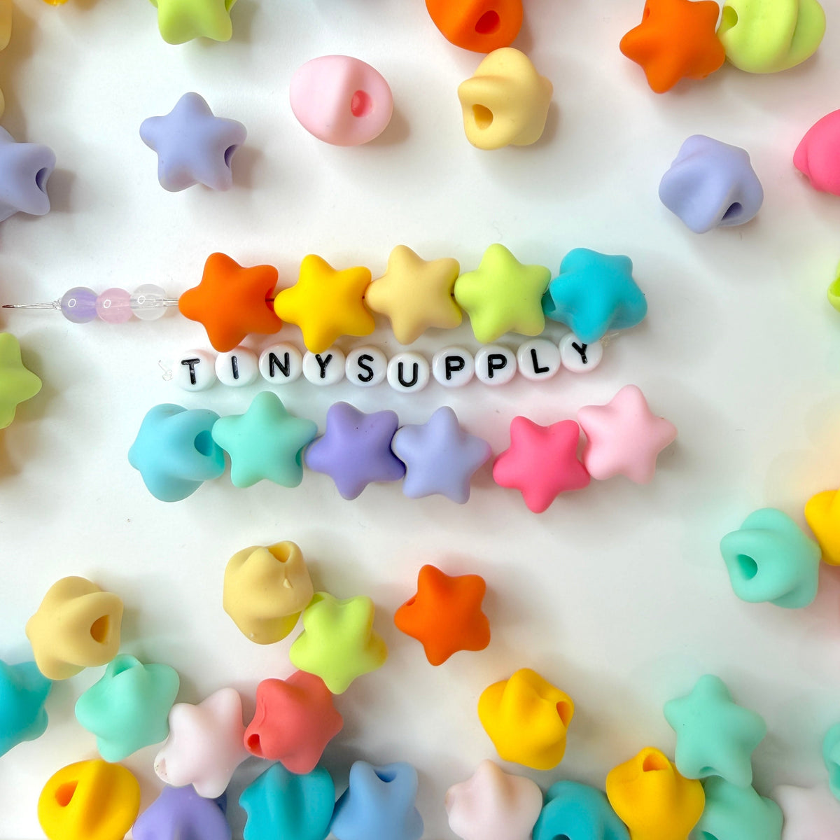 Chunky 14MM Pastel Macaron Puffy Candy Star Acrylic Spacer Beads