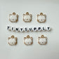 White/Black/Pink Cat Alloy Enamel Charm (15x13x3mm, Hole: 2mm)
