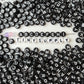 A-Z Alphabet Individual Beads, White Letter Black Bead (7MM)