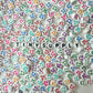 7MM White Flat Round Acrylic with Mixed Faces Beads