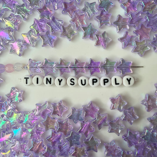 10MM Light Purple AB Transparent Acrylic Star Spacer Beads