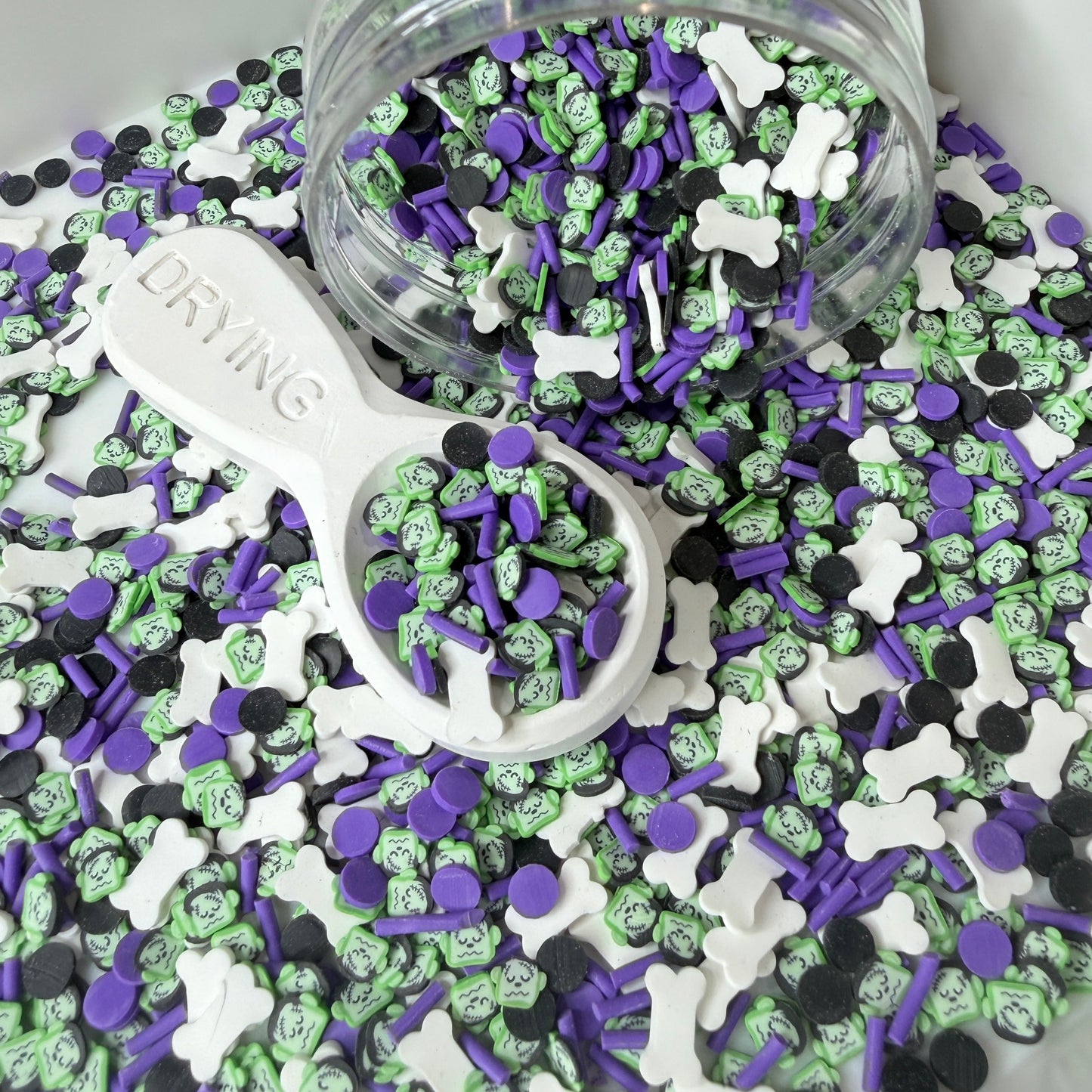 Franken Bone Party Polymer Clay Sprinkle Mix (NOT EDIBLE) D58-04