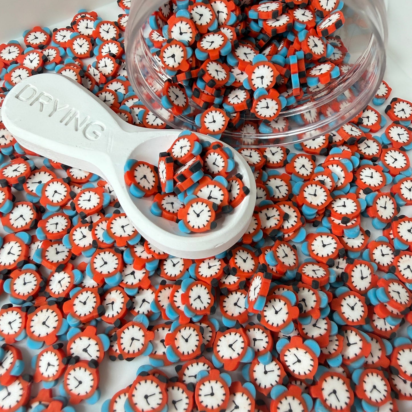 10MM Red Alarm Clock Polymer Clay Sprinkle (NOT EDIBLE) D58-02
