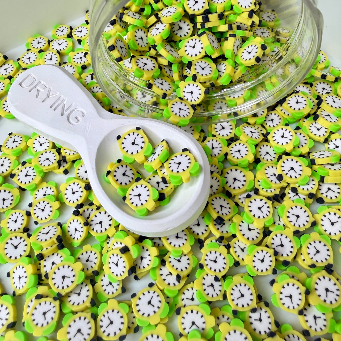 10MM Green Alarm Clock Polymer Clay Sprinkle (NOT EDIBLE) D58-01