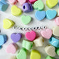 Chunky 21MM Heart Shaped Pastel Mix Acrylic Beads