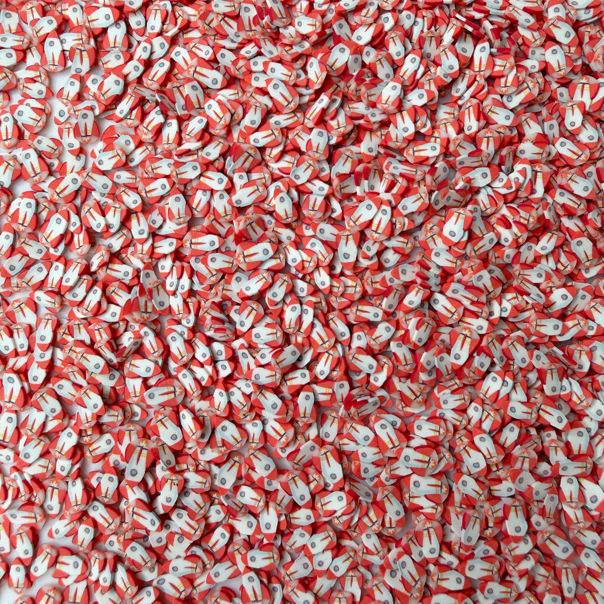 5MM White/Red Rocketship Polymer Clay Sprinkle (NOT EDIBLE) D58-35