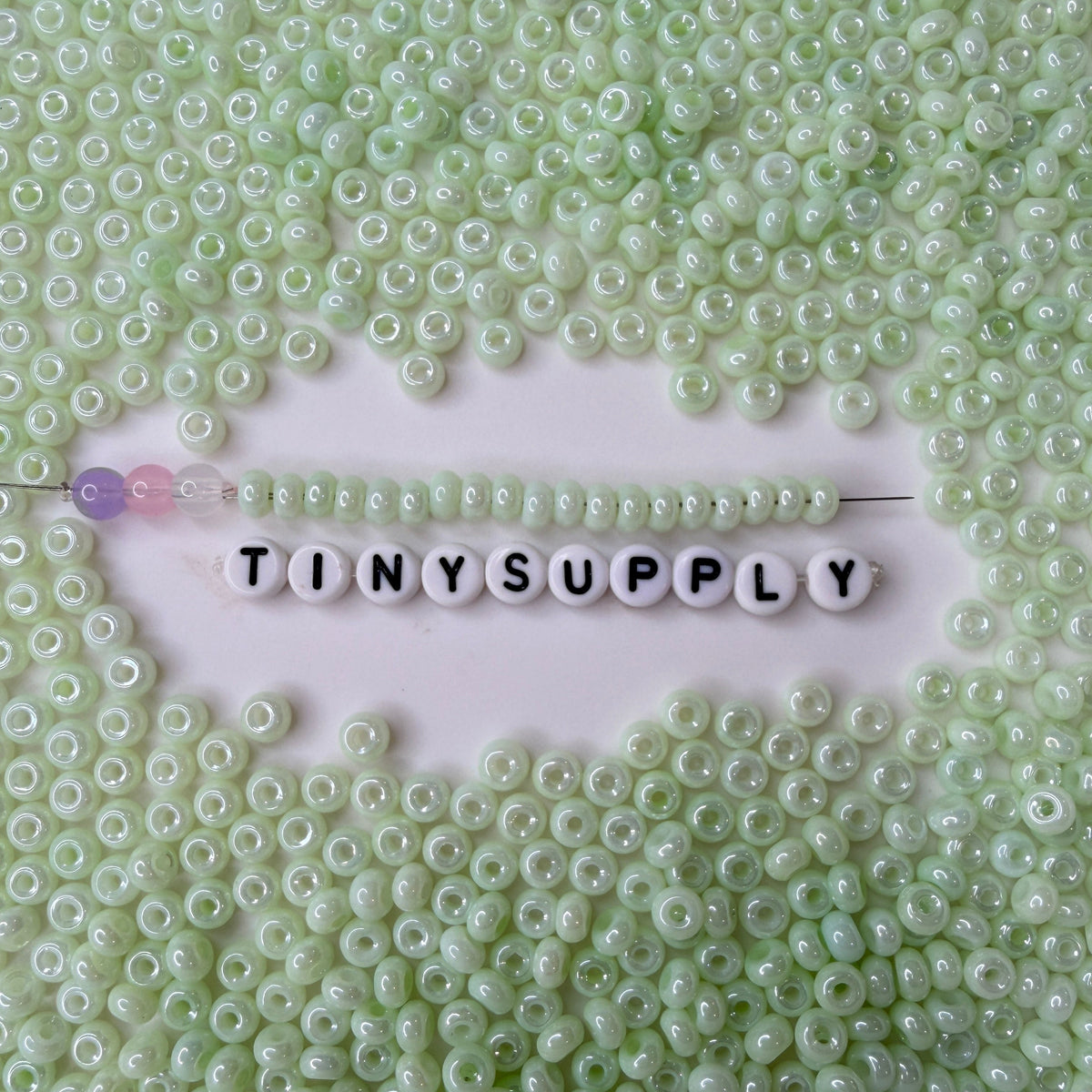 5MM Pearlescent Pastel Green, Donut Glass Seed Bead (MK323-02)