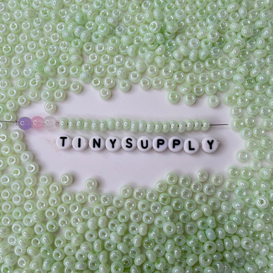 5MM Pearlescent Pastel Green, Donut Glass Seed Bead (MK323-02)
