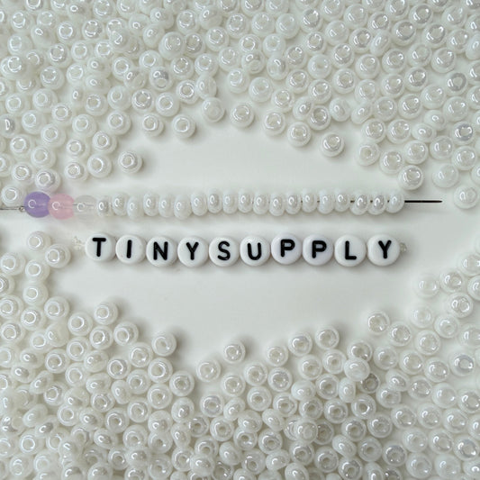 5MM Pearlescent Pastel White, Donut Glass Seed Bead (MK323-04)