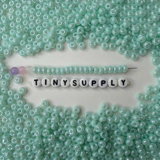 5MM Pearlescent Pastel Aqua, Donut Glass Seed Bead (MK323-08)