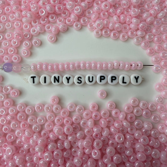 5MM Pearlescent Pastel Bright Pink, Donut Glass Seed Bead (MK323-09)