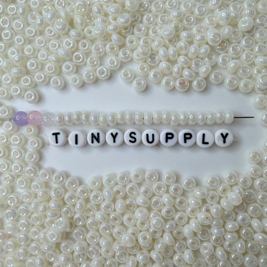 5MM Pearlescent Pastel Light Beige, Donut Glass Seed Bead (MK323-15)