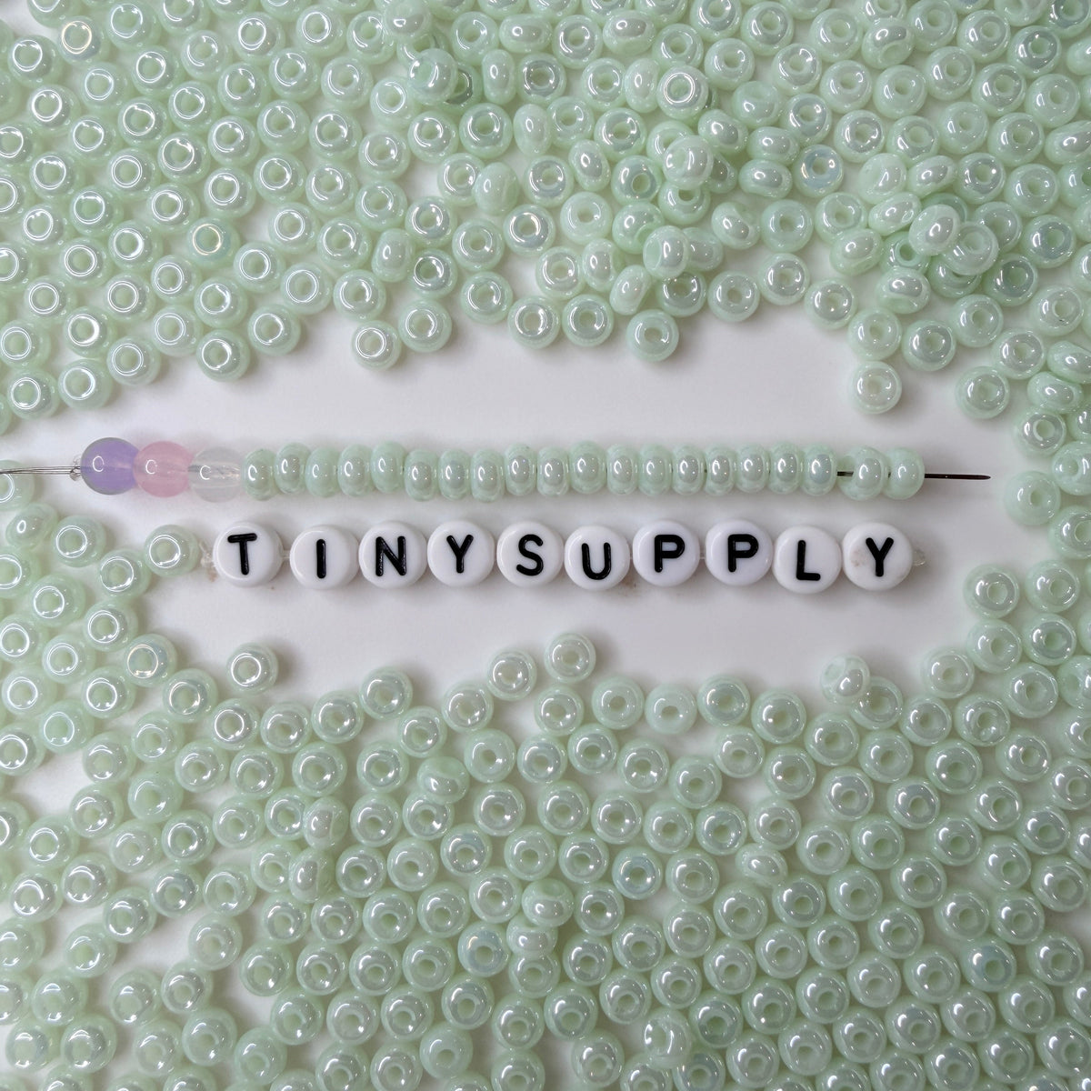 5MM Pearlescent Pastel Light Green, Donut Glass Seed Bead (MK323-16)