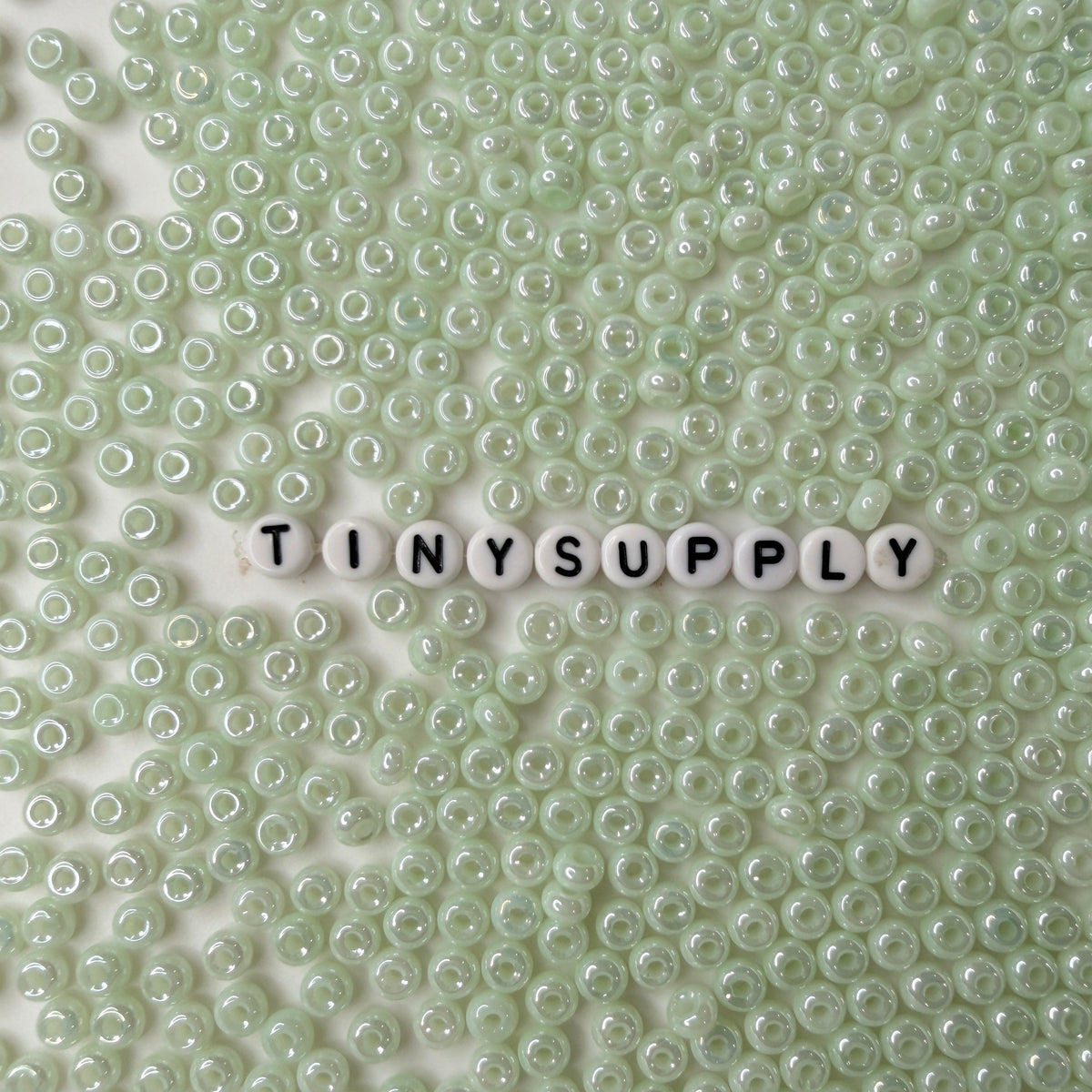 5MM Pearlescent Pastel Light Green, Donut Glass Seed Bead (MK323-16)
