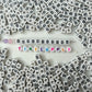 White CUBE Black Letter A-Z Alphabet Individual Beads (6MM)
