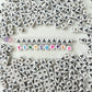 White CUBE Black Letter A-Z Alphabet Individual Beads (6MM)