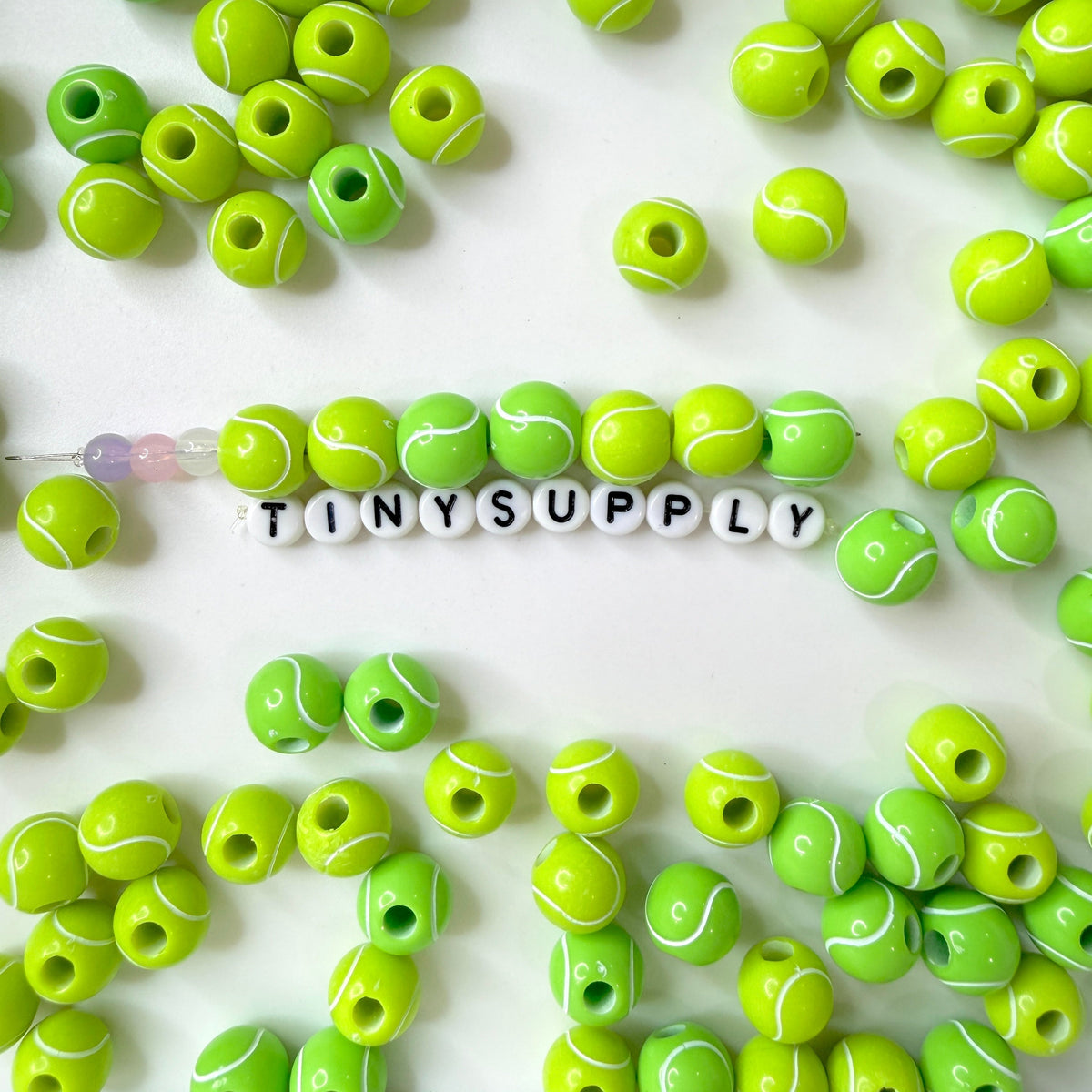 Sports Themed Acrylic Beads (Baseball, Basketball, Tennis, Football, Softball)