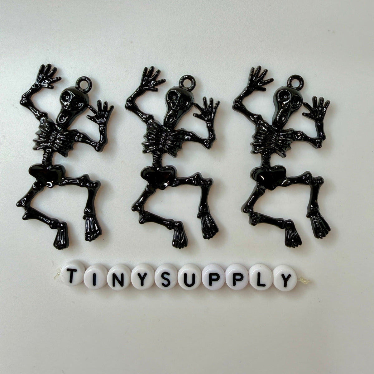 Dancing Skeleton Enamel Charm, Halloween Themed Charms (53mm x 36mm)