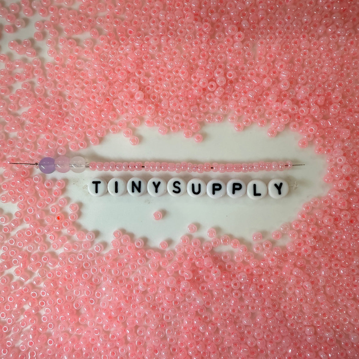 3MM AB Strawberry Pink, Cream Line 8/0 Glass Seed Beads (CR-07) D59-07