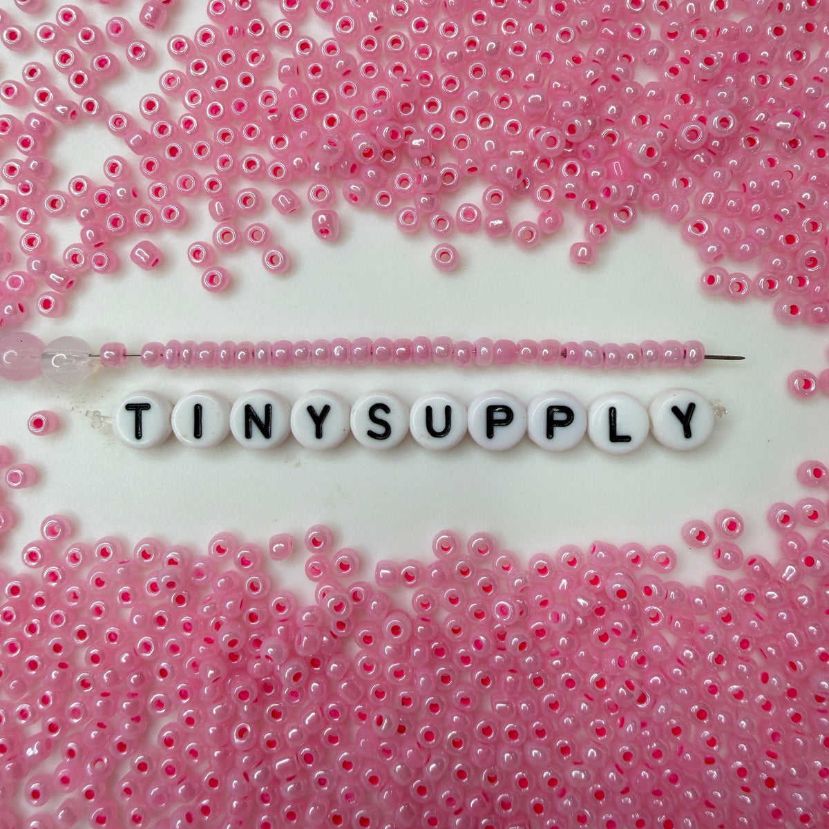 3MM AB Rose Pink, Cream Line 8/0 Glass Seed Beads (CR-08) D59-08