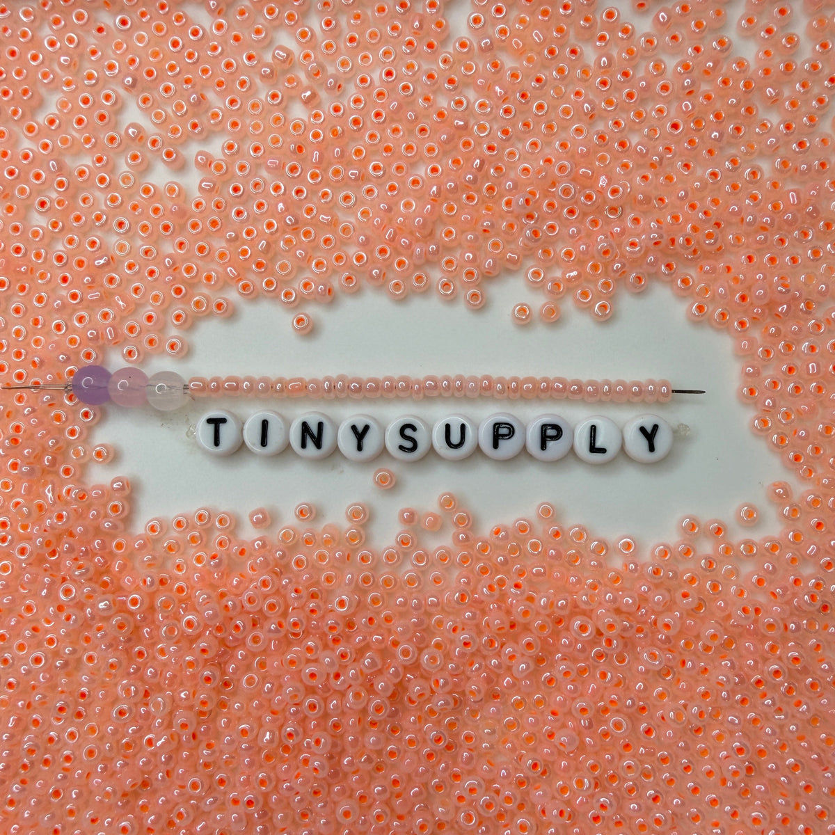 3MM AB Orange, Cream Line 8/0 Glass Seed Beads (CR-09) D59-09