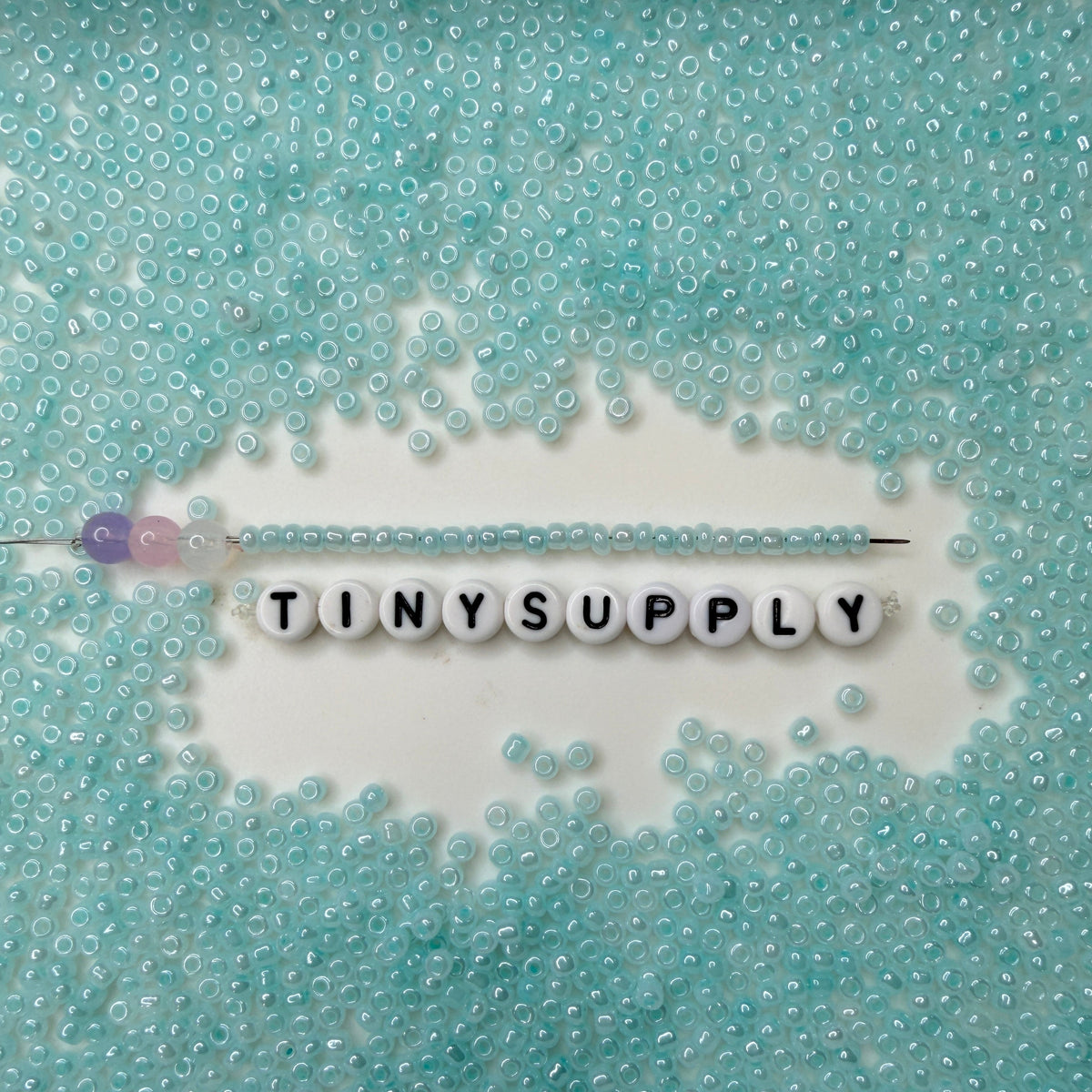 3MM AB Light Blue, Cream Line 8/0 Glass Seed Beads (CR-10) D59-10