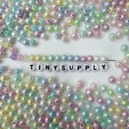 6mm/8mm/10mm/12mm Pearlescent Pastel Macaron Acrylic Beads
