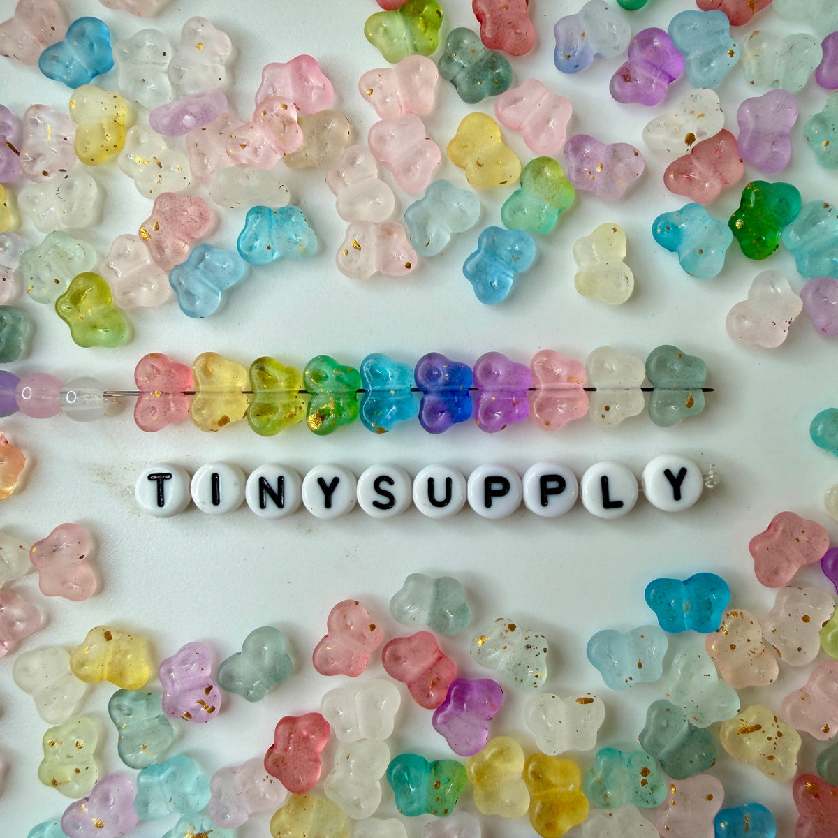 10MM Mixed Color Matte Acrylic Butterfly Beads