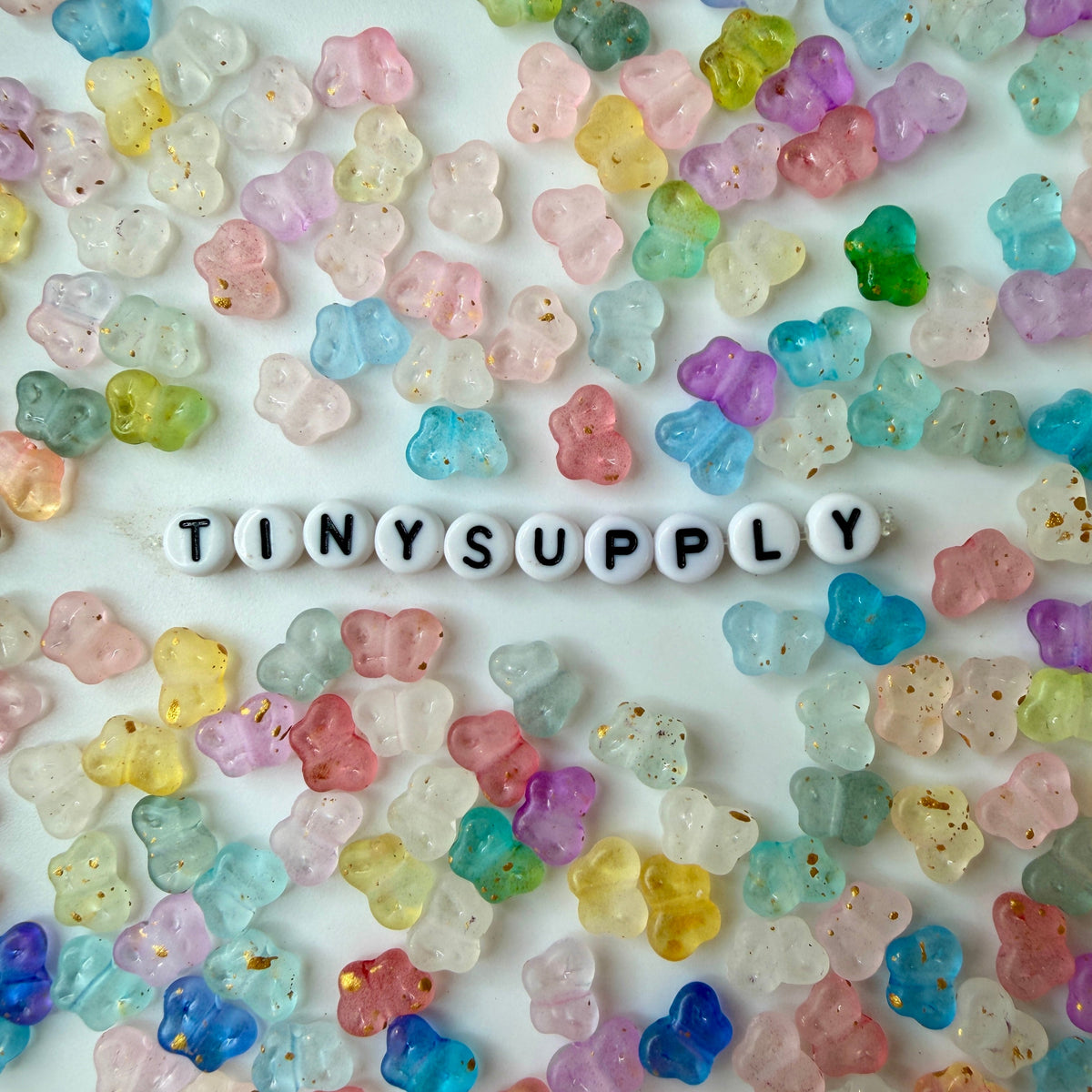 10MM Mixed Color Matte Acrylic Butterfly Beads