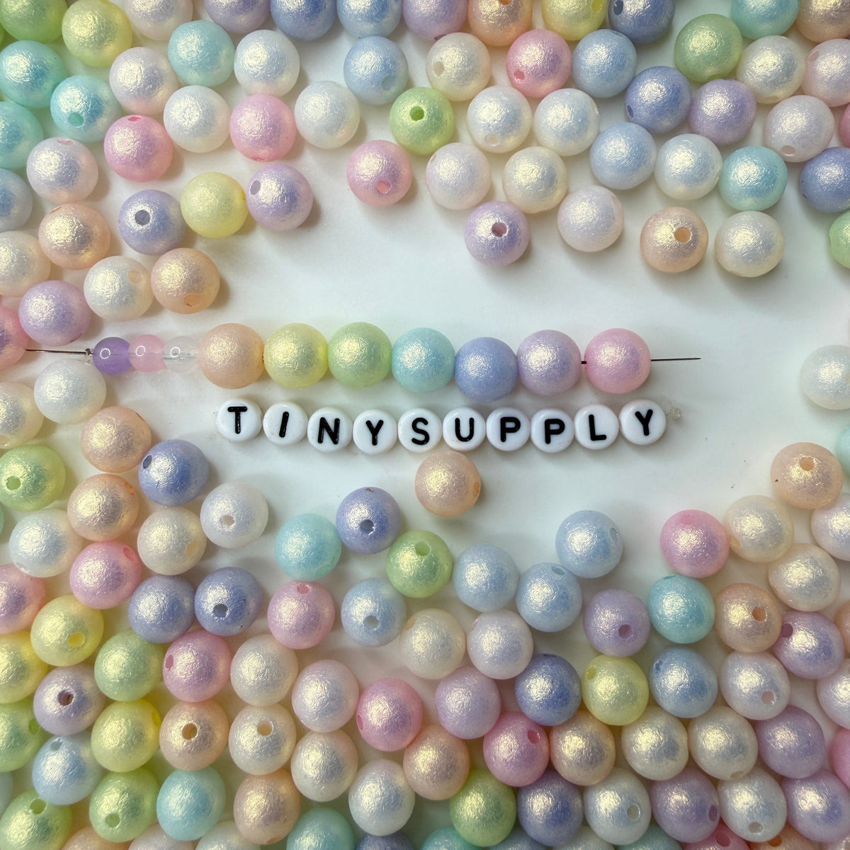 6mm/8mm/10mm/12mm Pearlescent Pastel Macaron Acrylic Beads