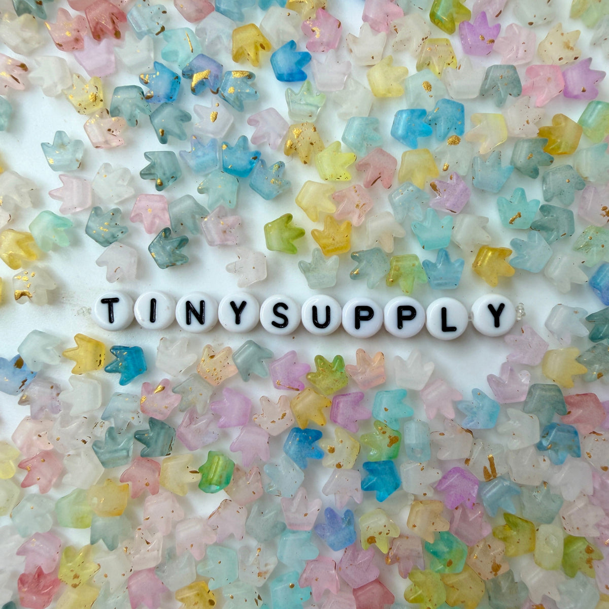 7MM Mixed Color Matte Acrylic Crown Beads