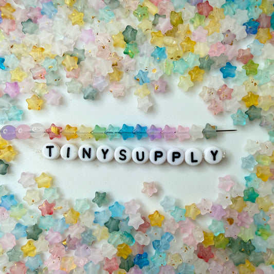 6MM Mixed Color Matte Acrylic Star Beads
