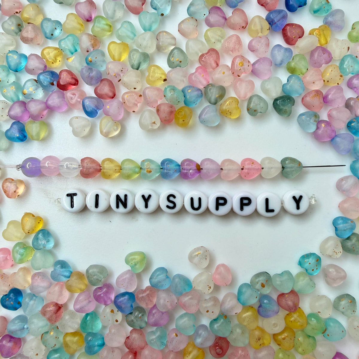 10MM Mixed Color Matte Acrylic Heart Beads