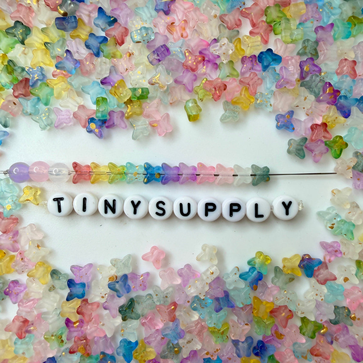 6MM Mixed Color Matte Acrylic Pointy Butterfly Beads
