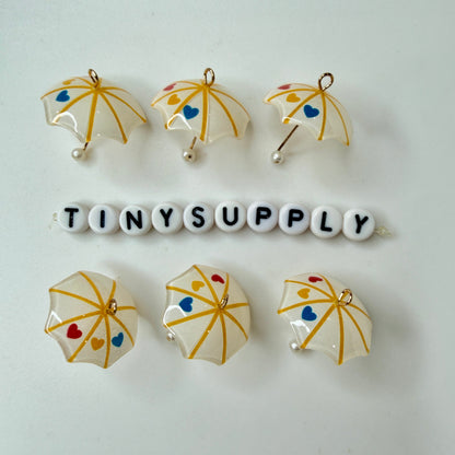 22MM Rainbow, Dots, Hearts, Resin Umbrella Charm