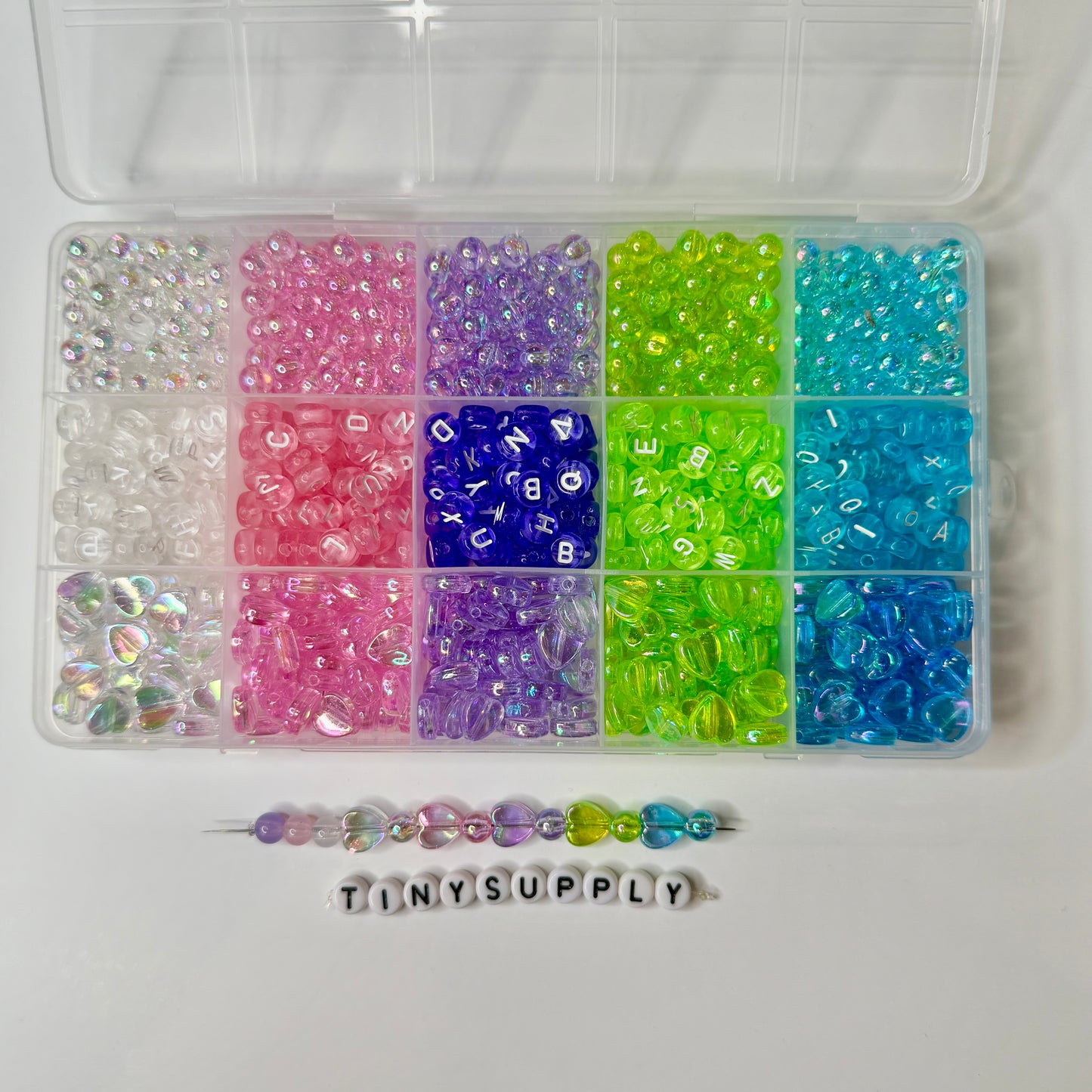 Heart, Round and Letter Bead Set (800 beads/box)
