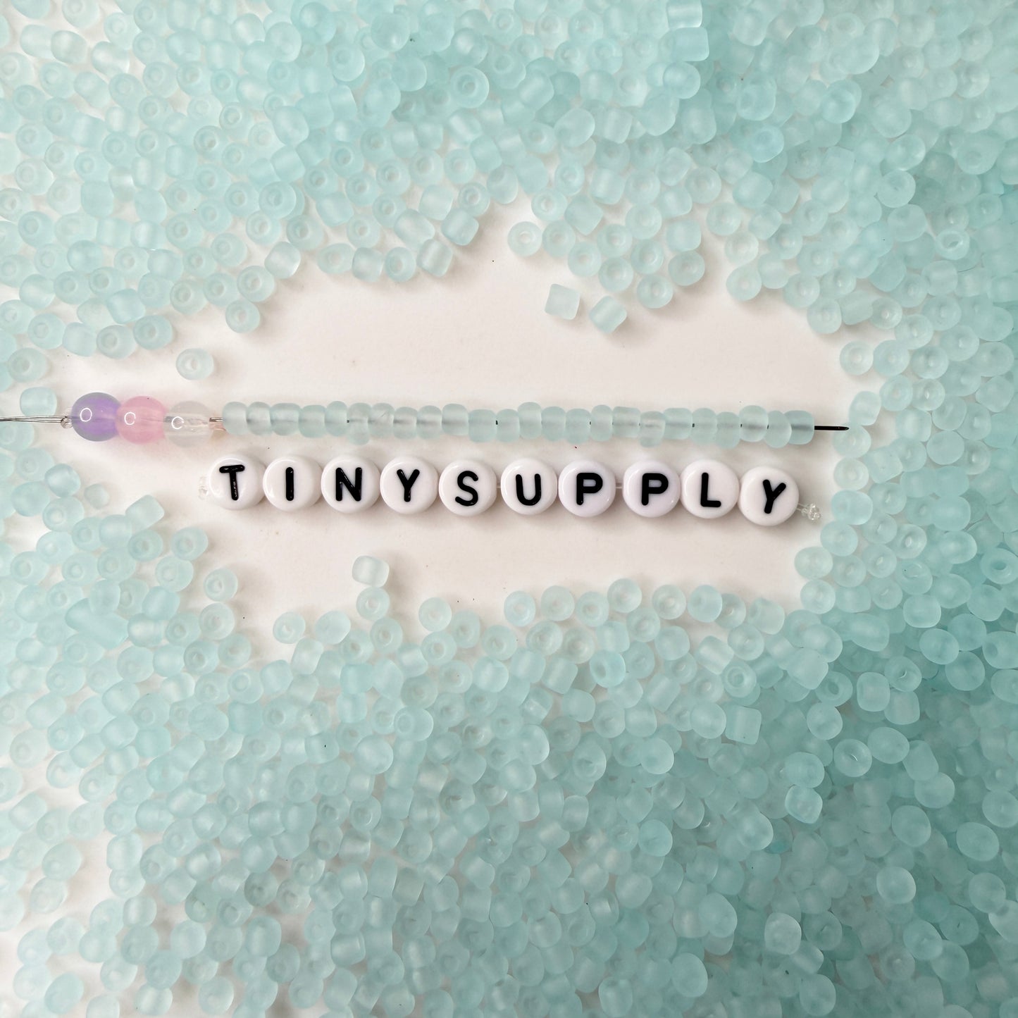 4MM Frosted Pale Turquoise Seed Beads (T007-12G)